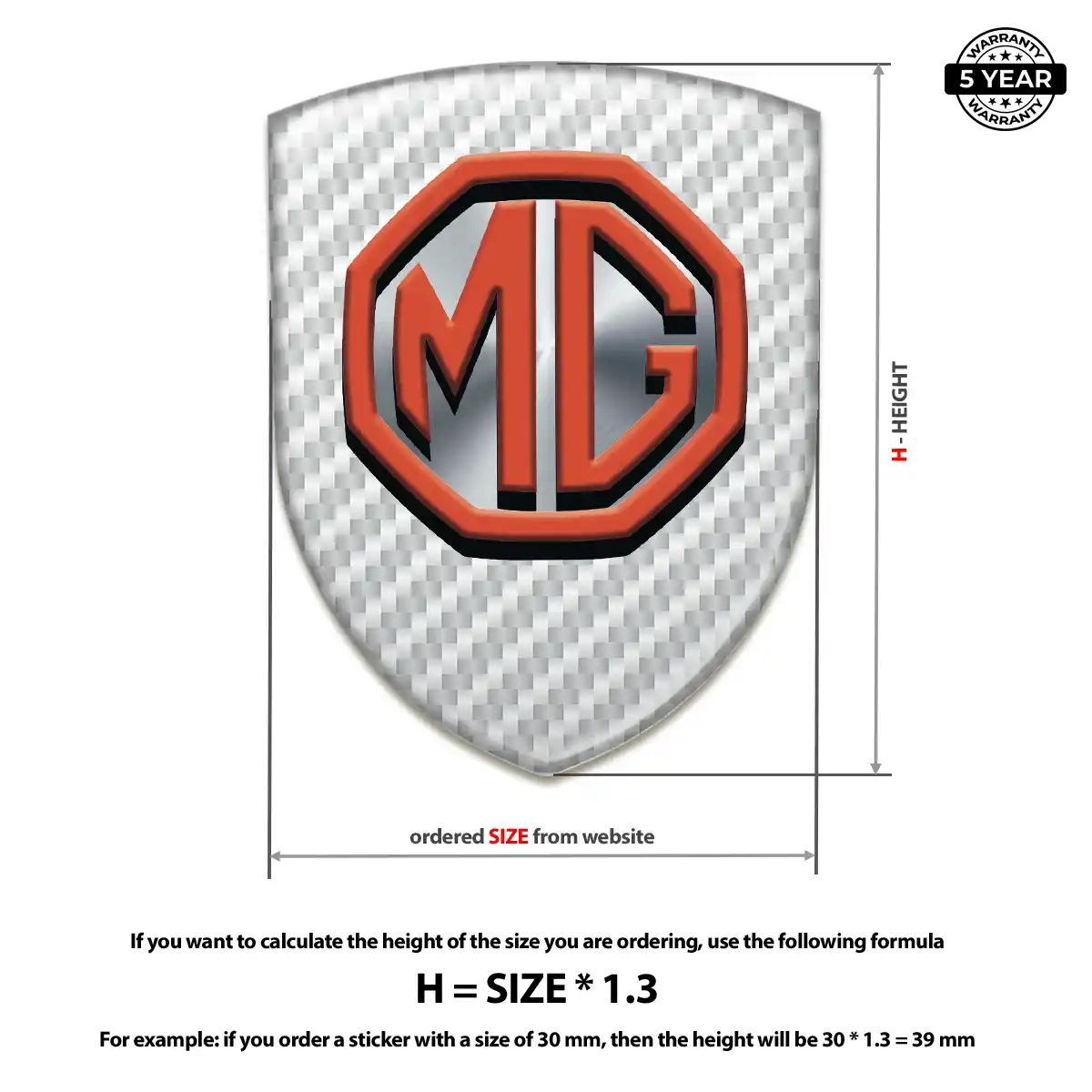 MG Gel Emblem Sticker Elite Finish