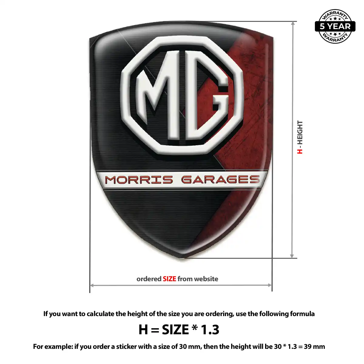 MG Gel Emblem Sticker Exterior Luxe