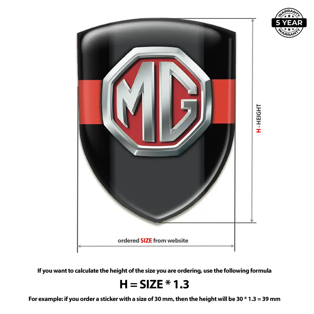 MG Gel Emblem Sticker Interior Elegance