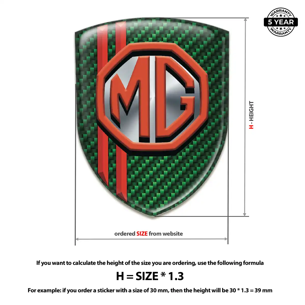 MG Gel Emblem Sticker Interior Luxe