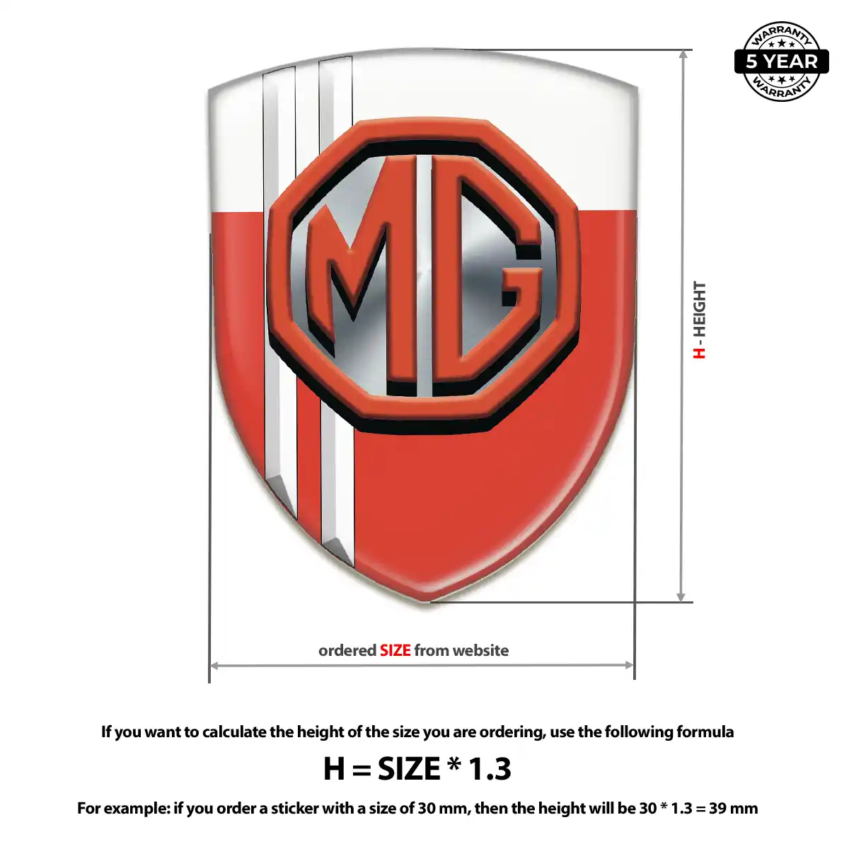 MG Gel Emblem Sticker Noble Edition