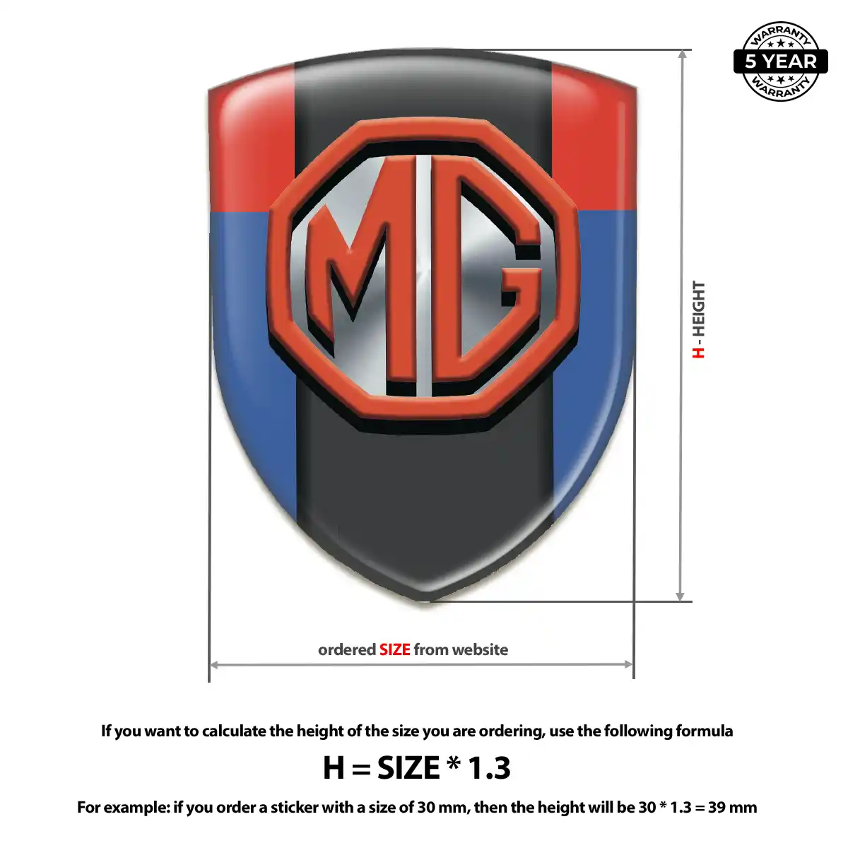 MG Gel Emblem Sticker Opulent Line