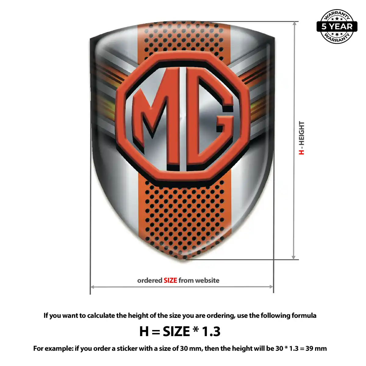 MG Gel Emblem Sticker Premium Dome