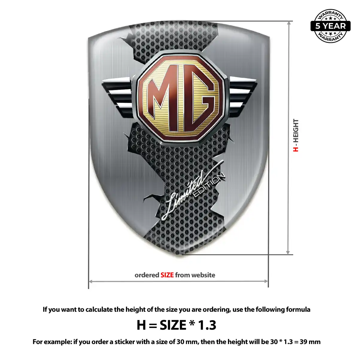 MG Gel Emblem Sticker Prestige Line
