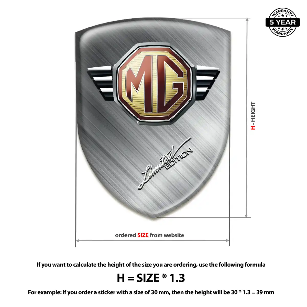 MG Gel Emblem Sticker Prime Quality