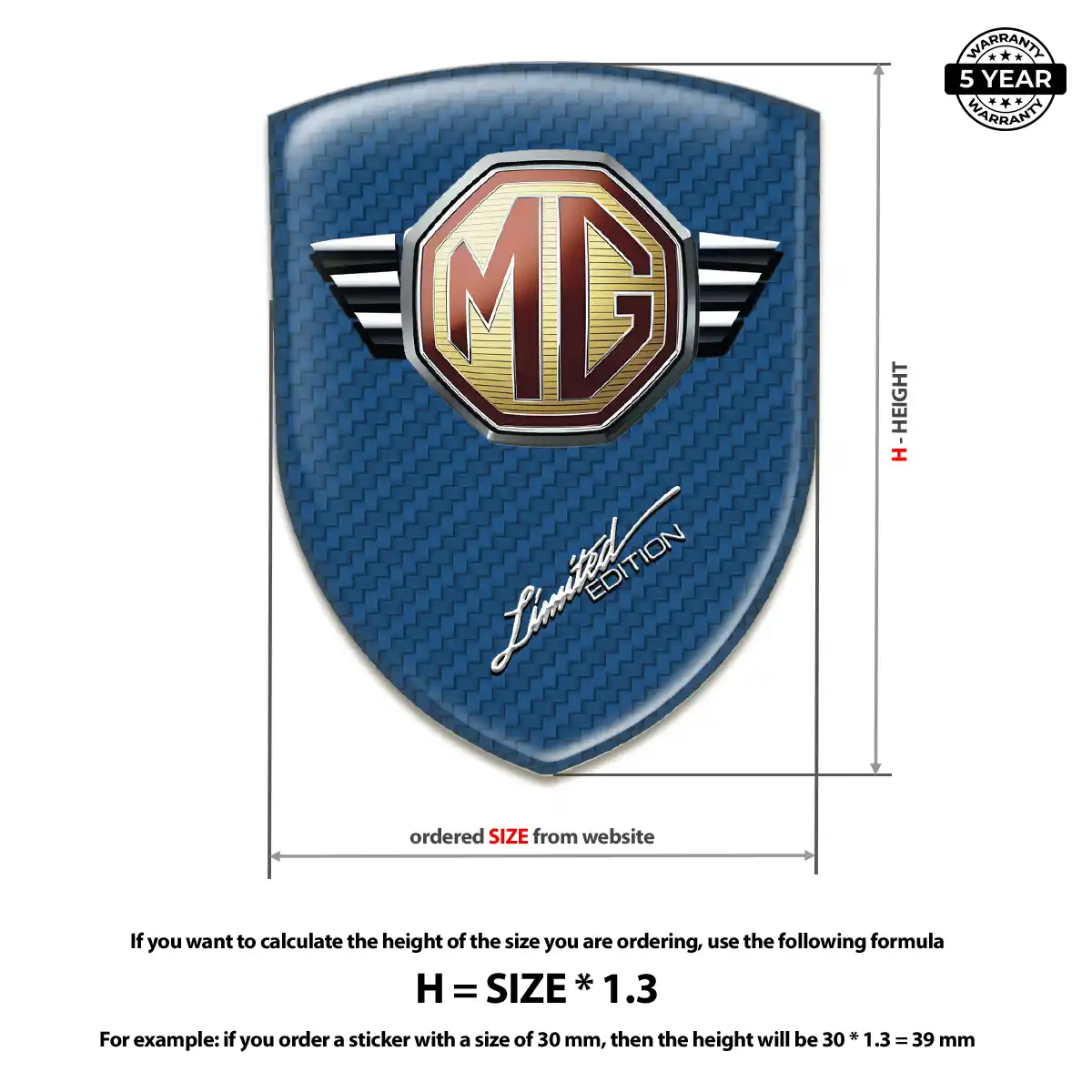 MG Gel Emblem Sticker Resin Luxe