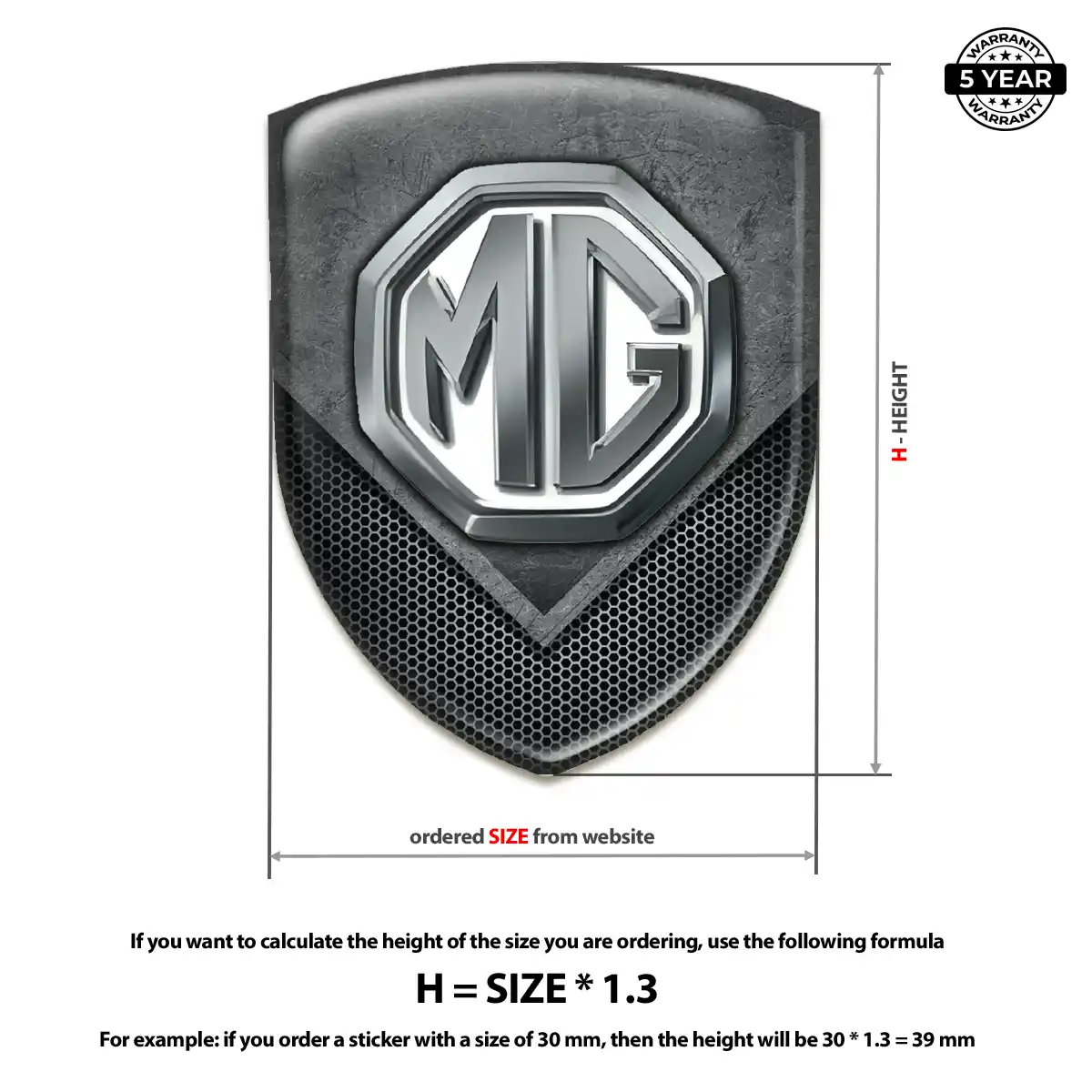 MG Gel Emblem Sticker Signature Grade
