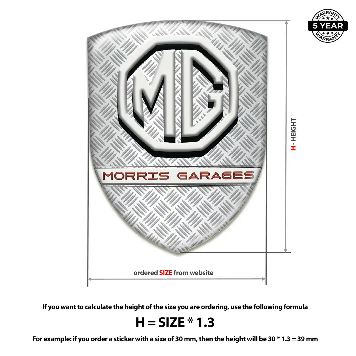 MG Gel Emblem Sticker Sleek Style