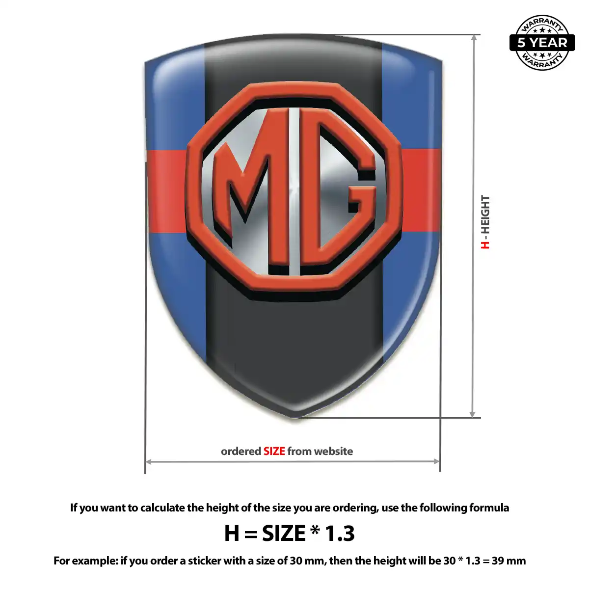 MG Gel Emblem Sticker Superior Craft
