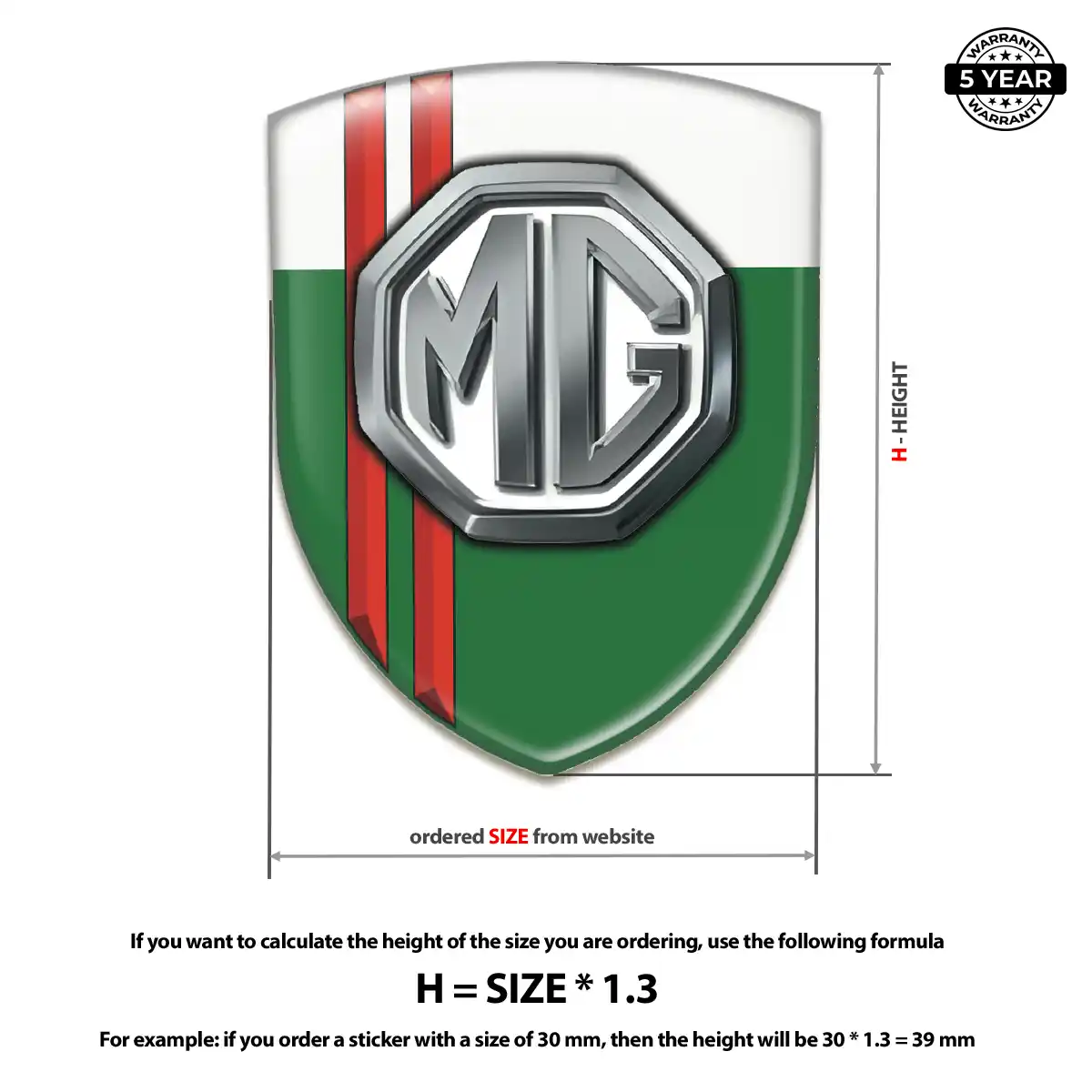 MG Logo Badge Resin Luxe