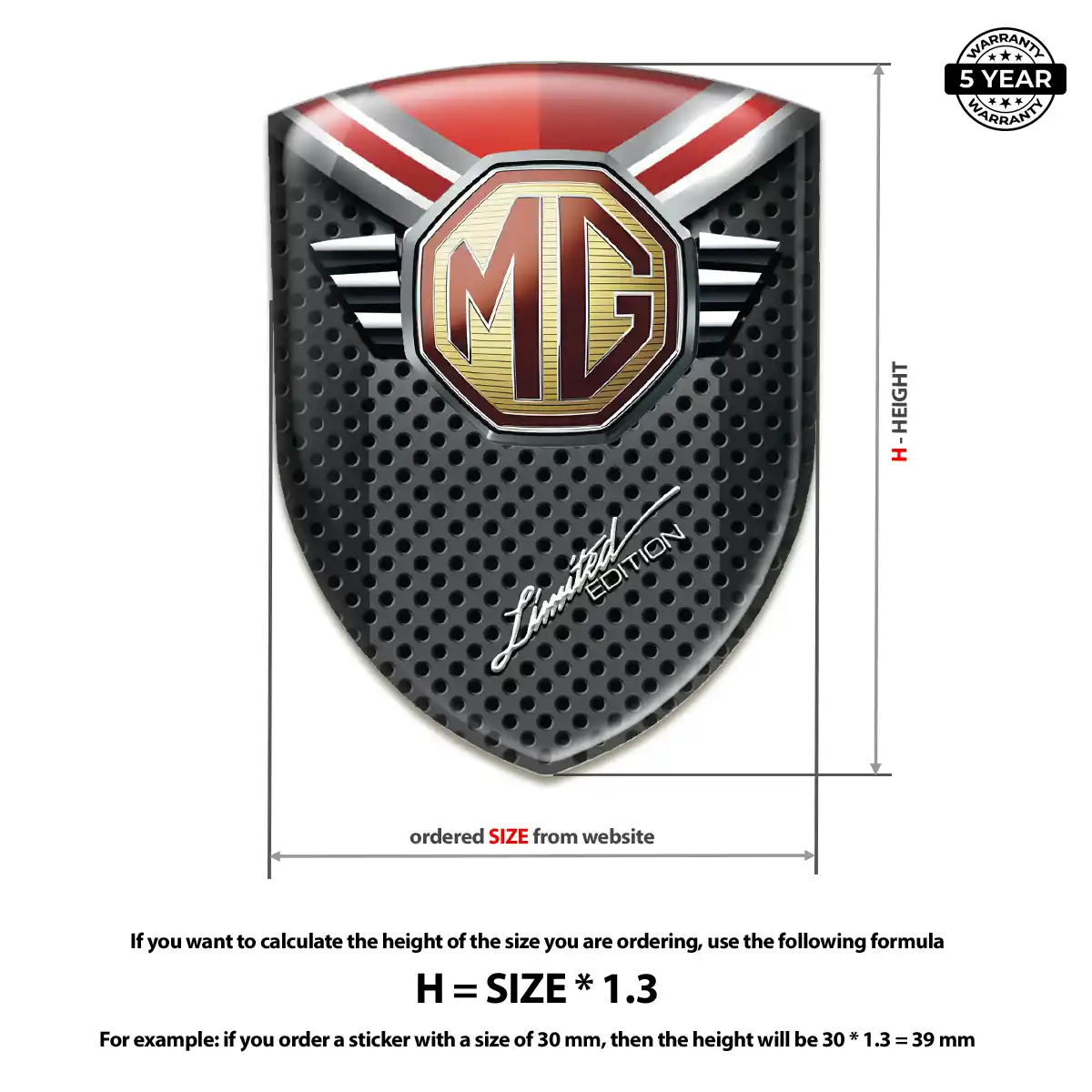 MG Logo Sticker Interior Luxe