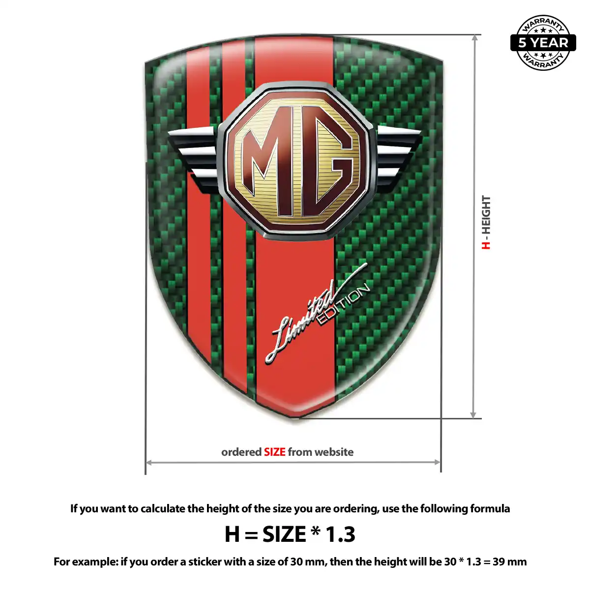 MG Logo Sticker Premium Dome