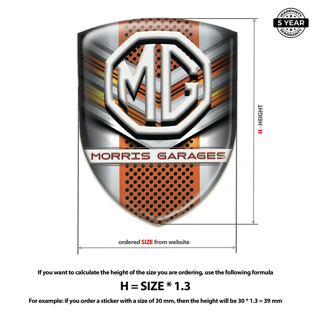 MG Logo Sticker Resin Elite