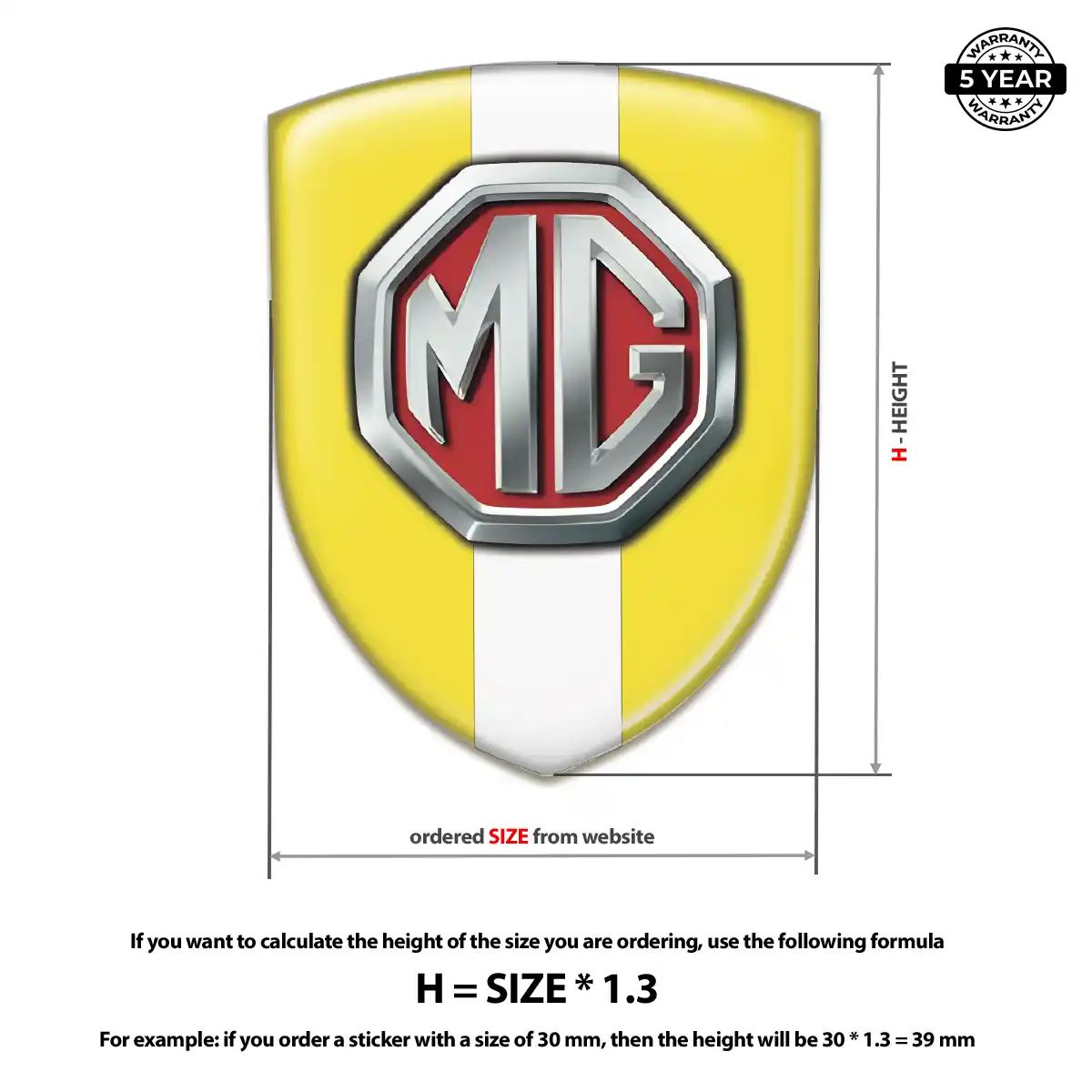 MG Logo Sticker Resin Luxe