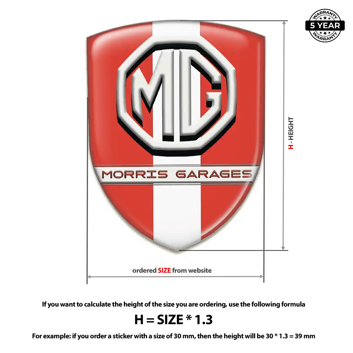 MG Polyurethane Domed Sticker Elite Edition
