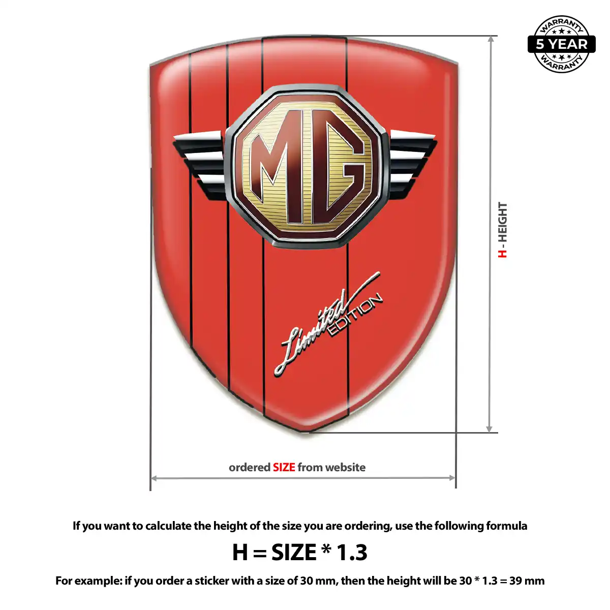 MG Polyurethane Domed Sticker Noble Edition