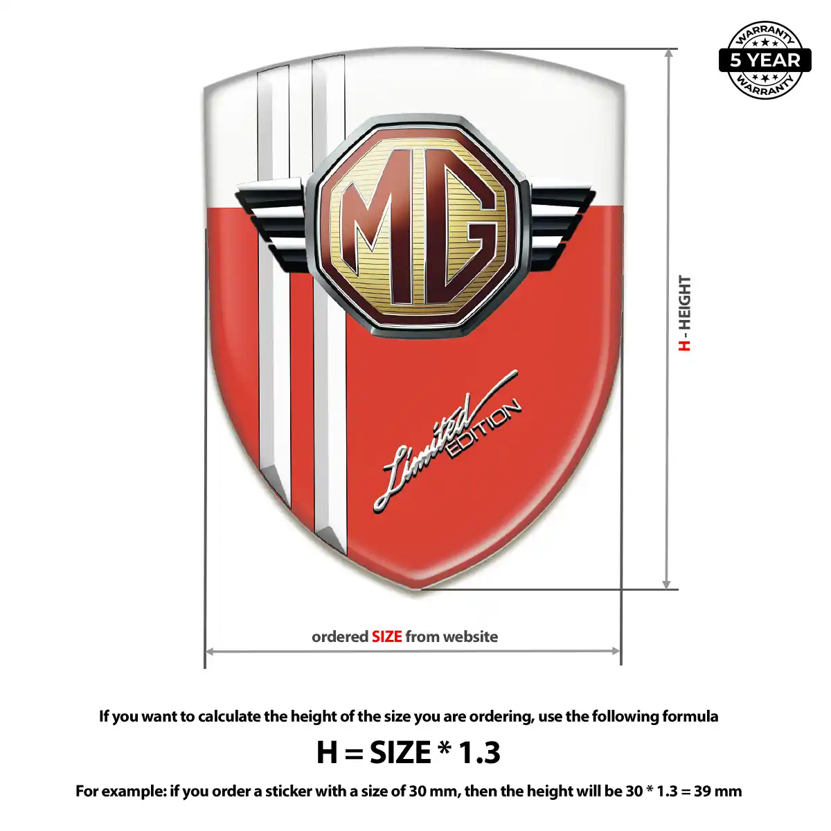 MG Polyurethane Domed Sticker Opulent Line