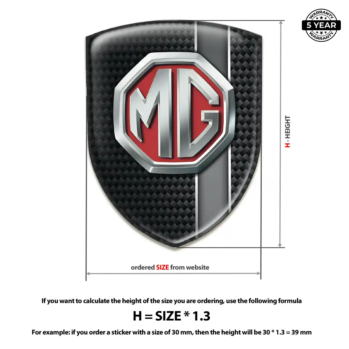 MG Polyurethane Domed Sticker Prestige Line