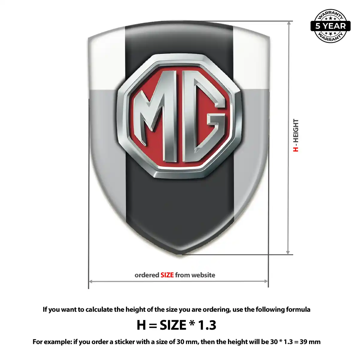 MG Polyurethane Domed Sticker Signature Grade