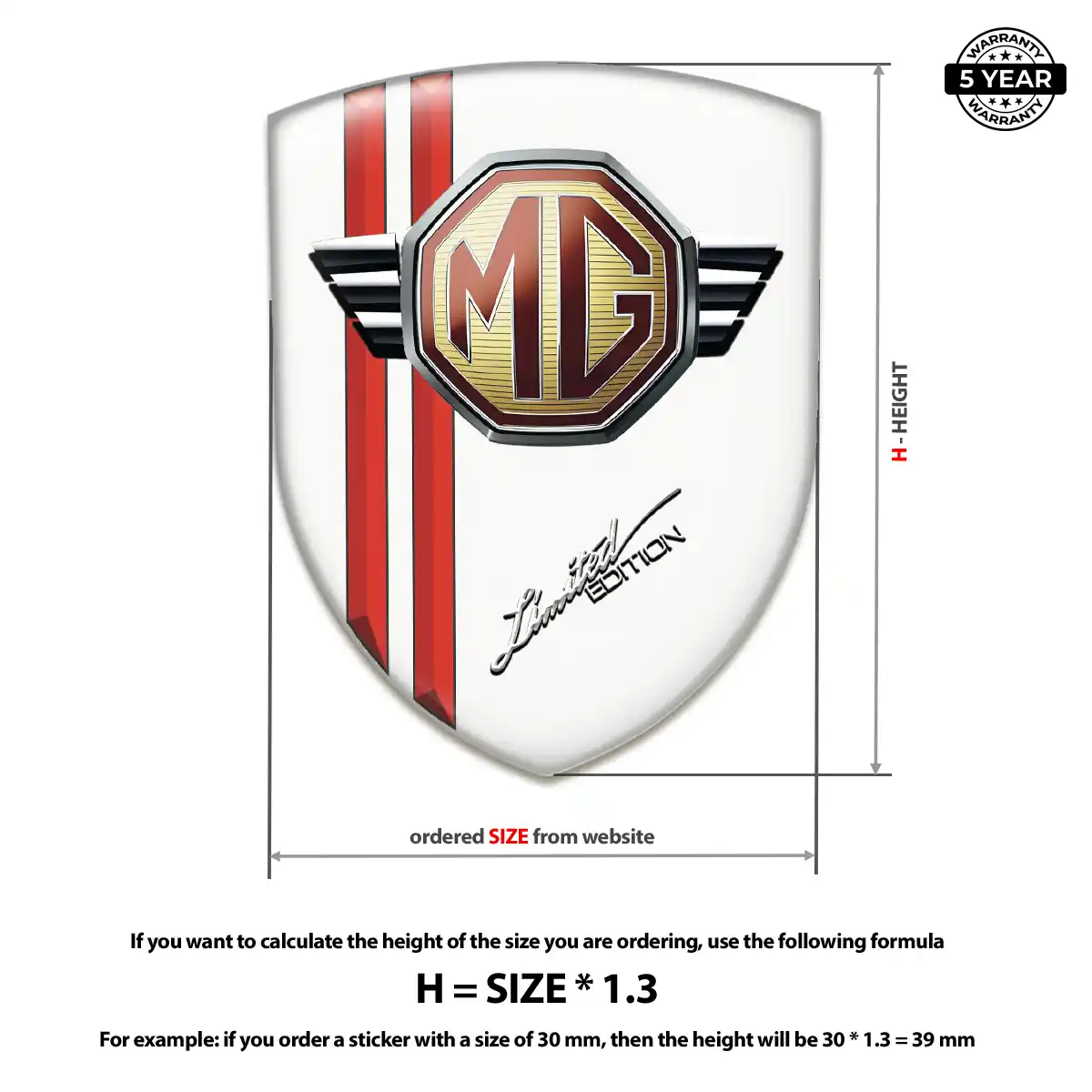 MG Polyurethane Domed Sticker Superior Craft