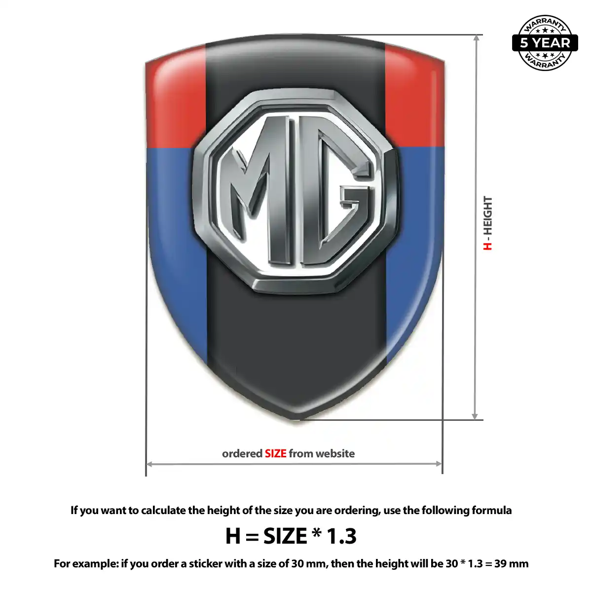MG Resin Badge Sticker Cabin Style