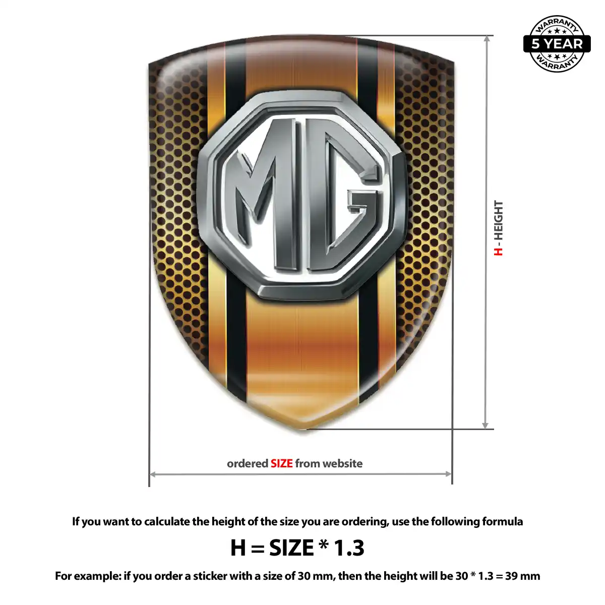 MG Resin Badge Sticker Elite Finish