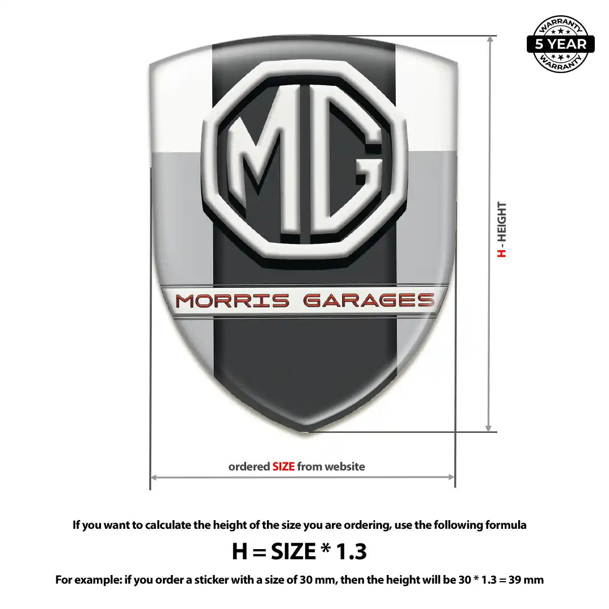 MG Resin Badge Sticker Exterior Luxe