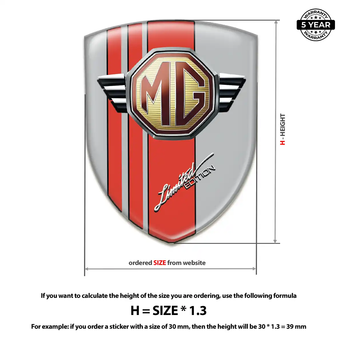 MG Resin Badge Sticker Interior Elegance