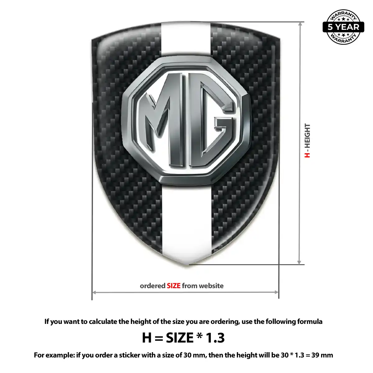 MG Resin Badge Sticker Interior Luxe