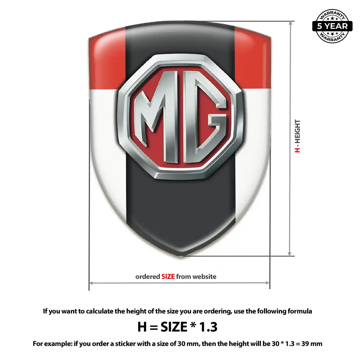 MG Resin Badge Sticker Premium Dome