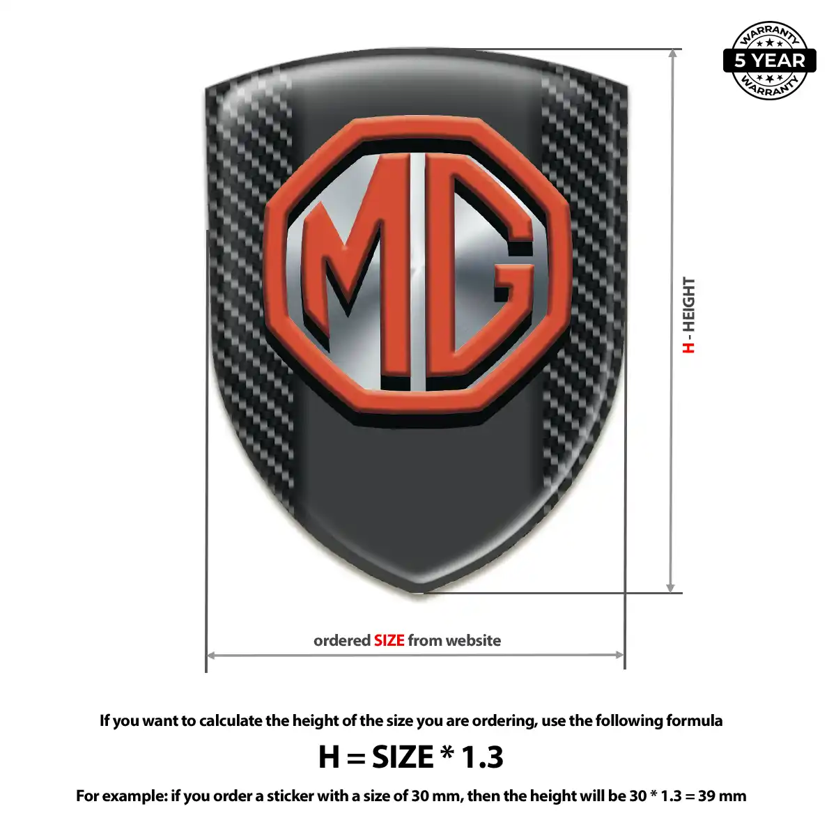 MG Resin Badge Sticker Prime Quality