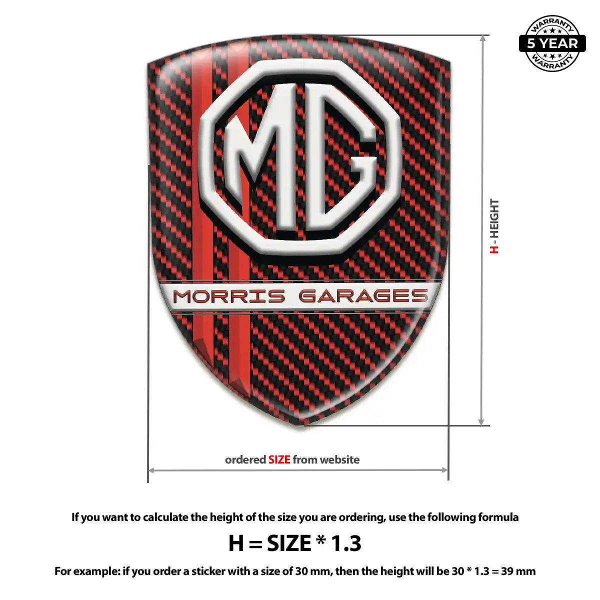 MG Resin Badge Sticker Refined Design