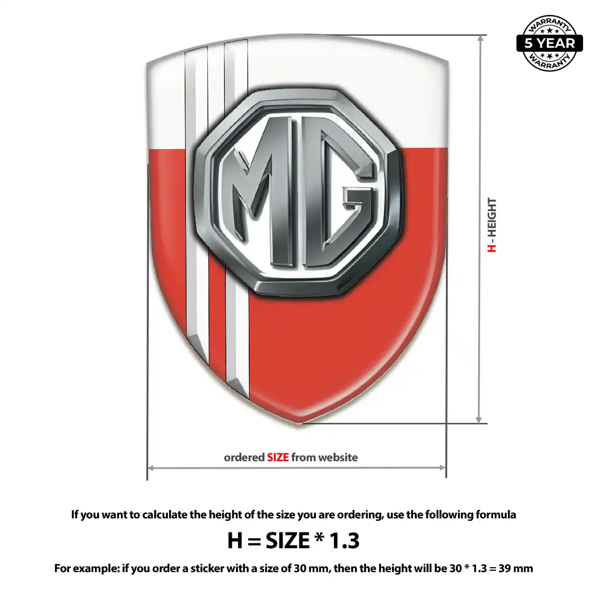 MG Resin Badge Sticker Sleek Style