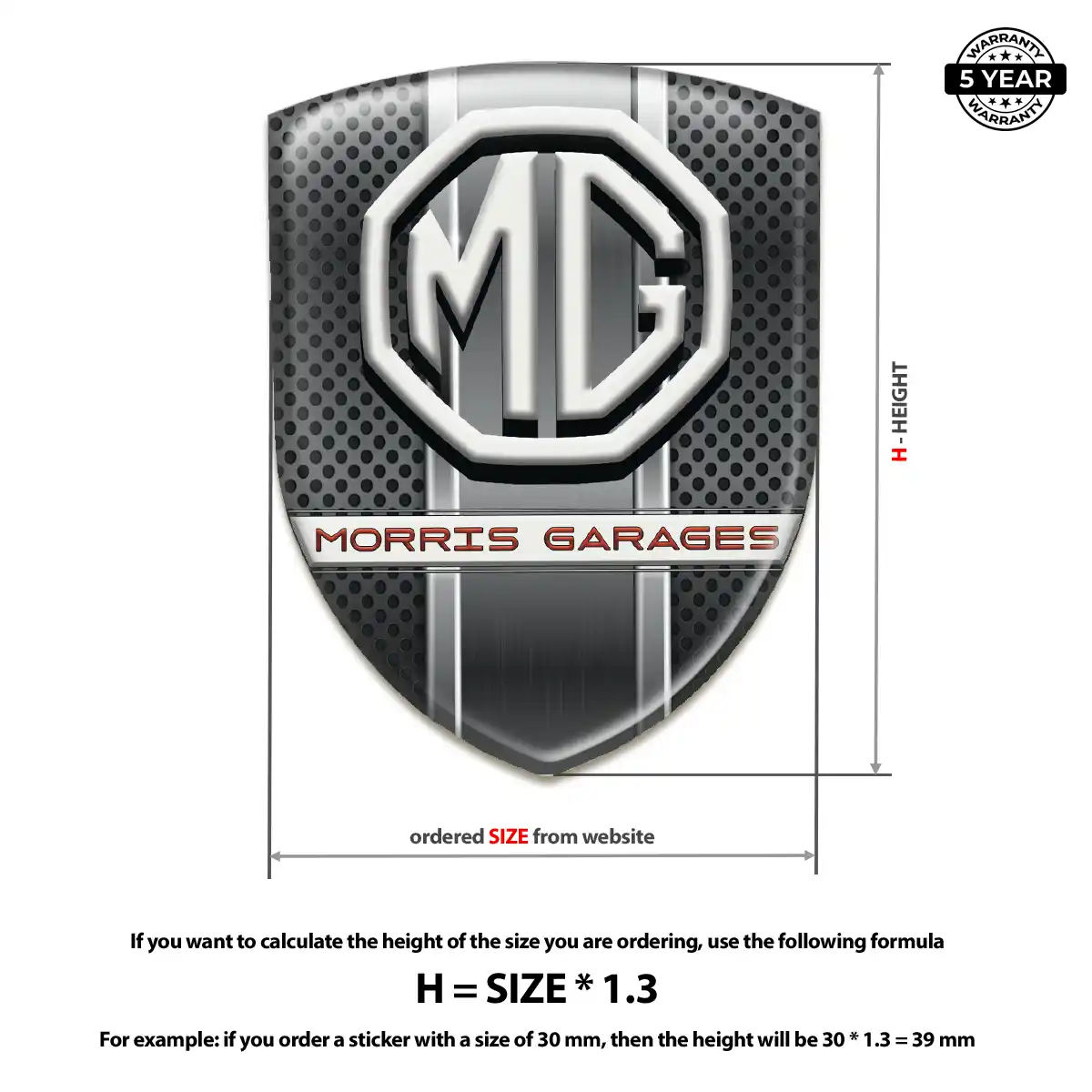 MG Resin Badge Sticker Superior Craft