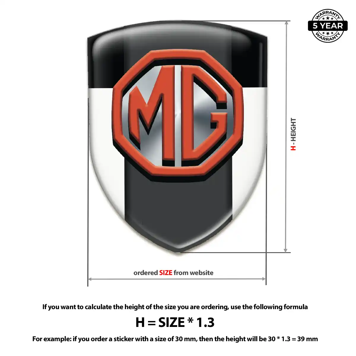 MG Resin Domed Sticker Elite Finish