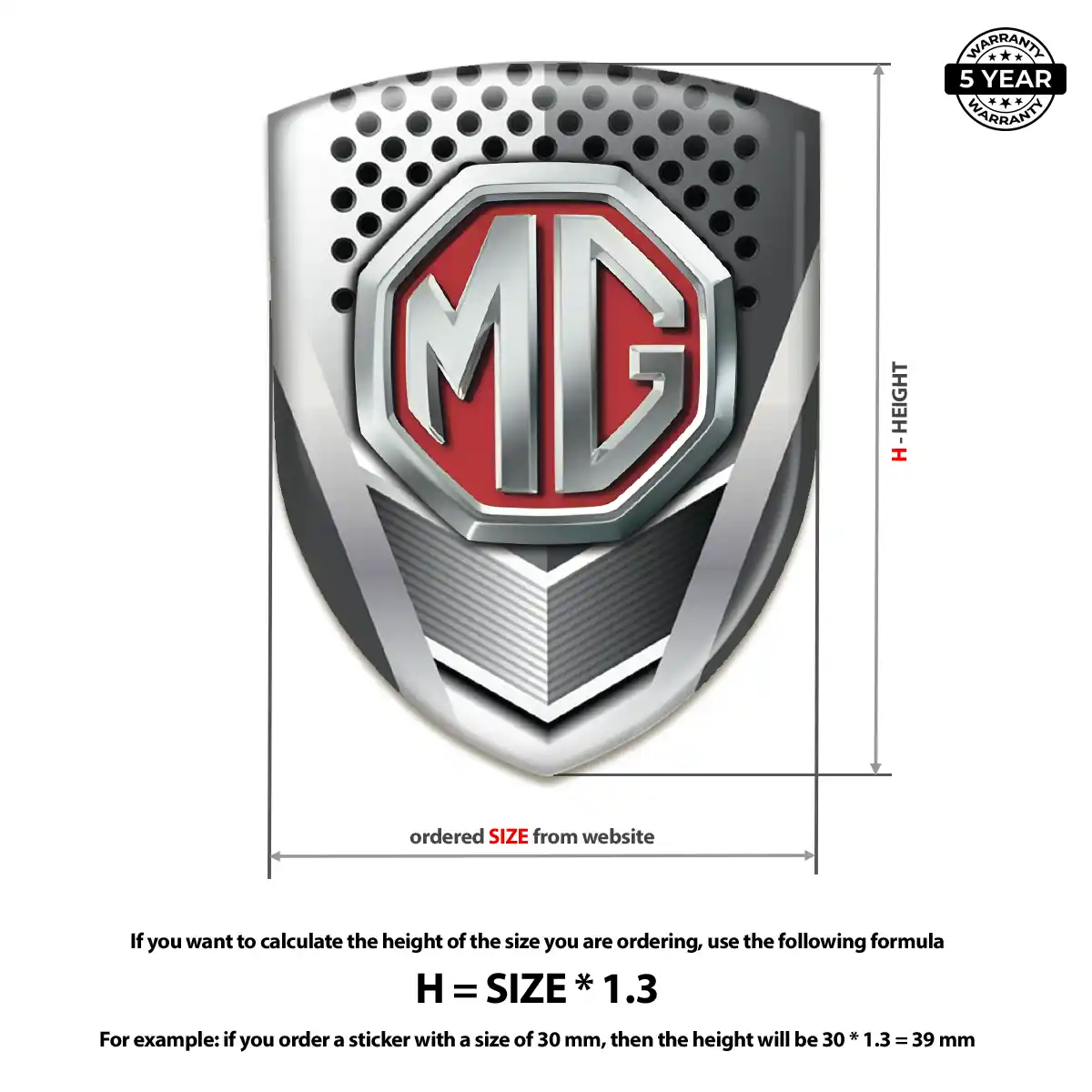 MG Resin Domed Sticker Premium Dome