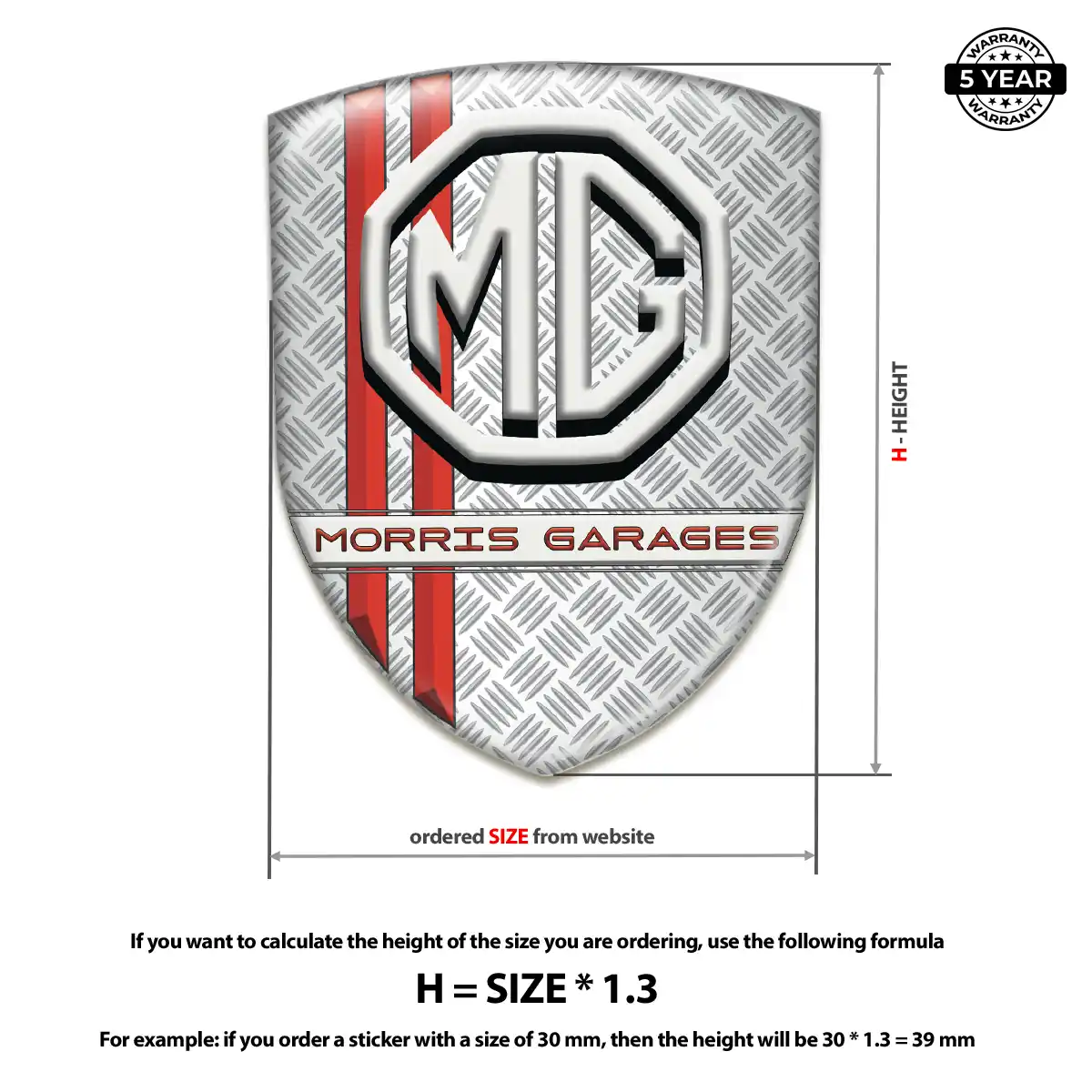 MG Resin Domed Sticker Refined Design