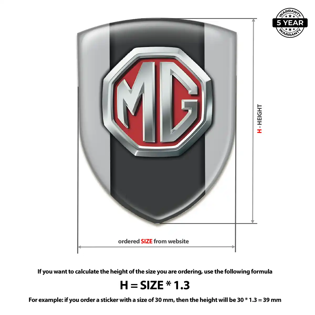 MG Resin Domed Sticker Sleek Style