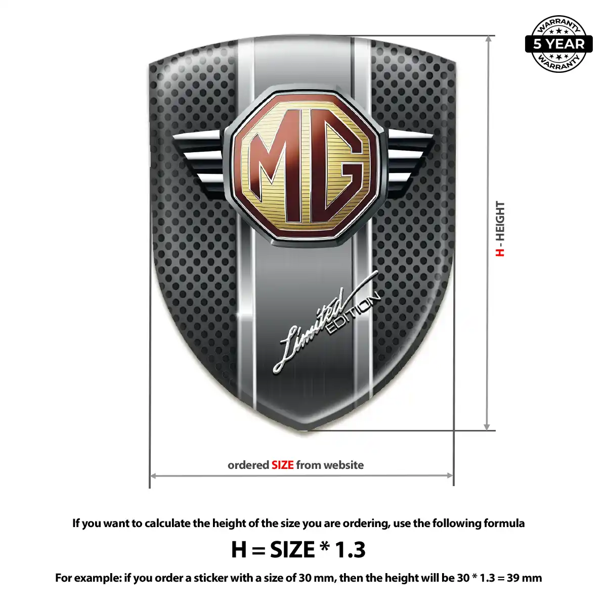 MG Resin Emblem Sticker Cabin Style