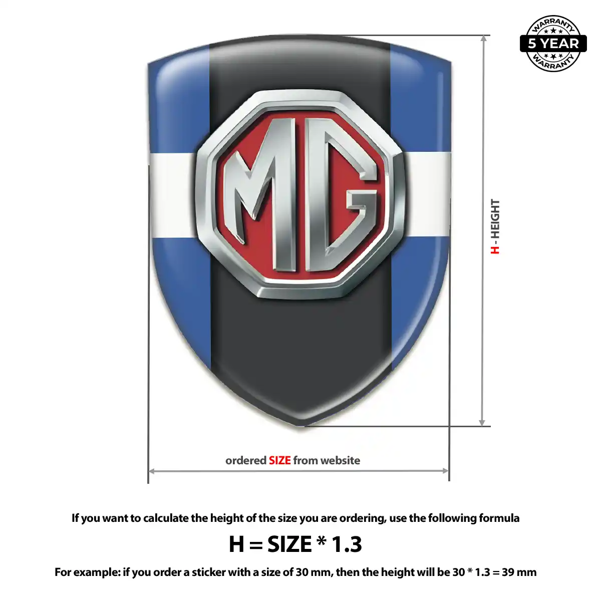 MG Resin Emblem Sticker Elite Finish