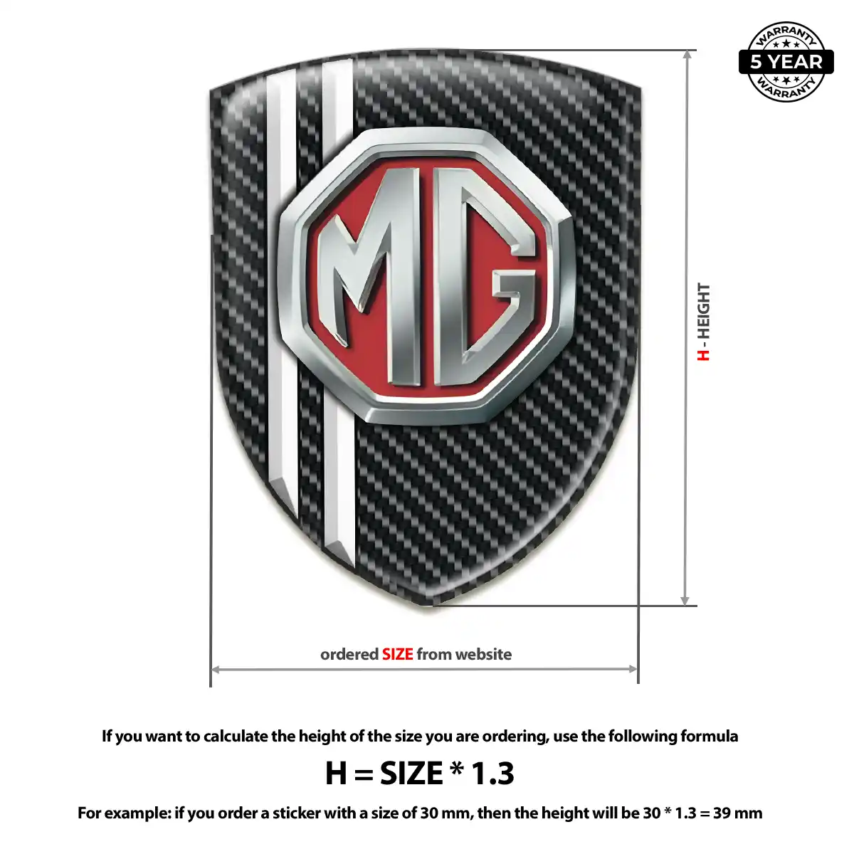 MG Resin Emblem Sticker Exterior Luxe