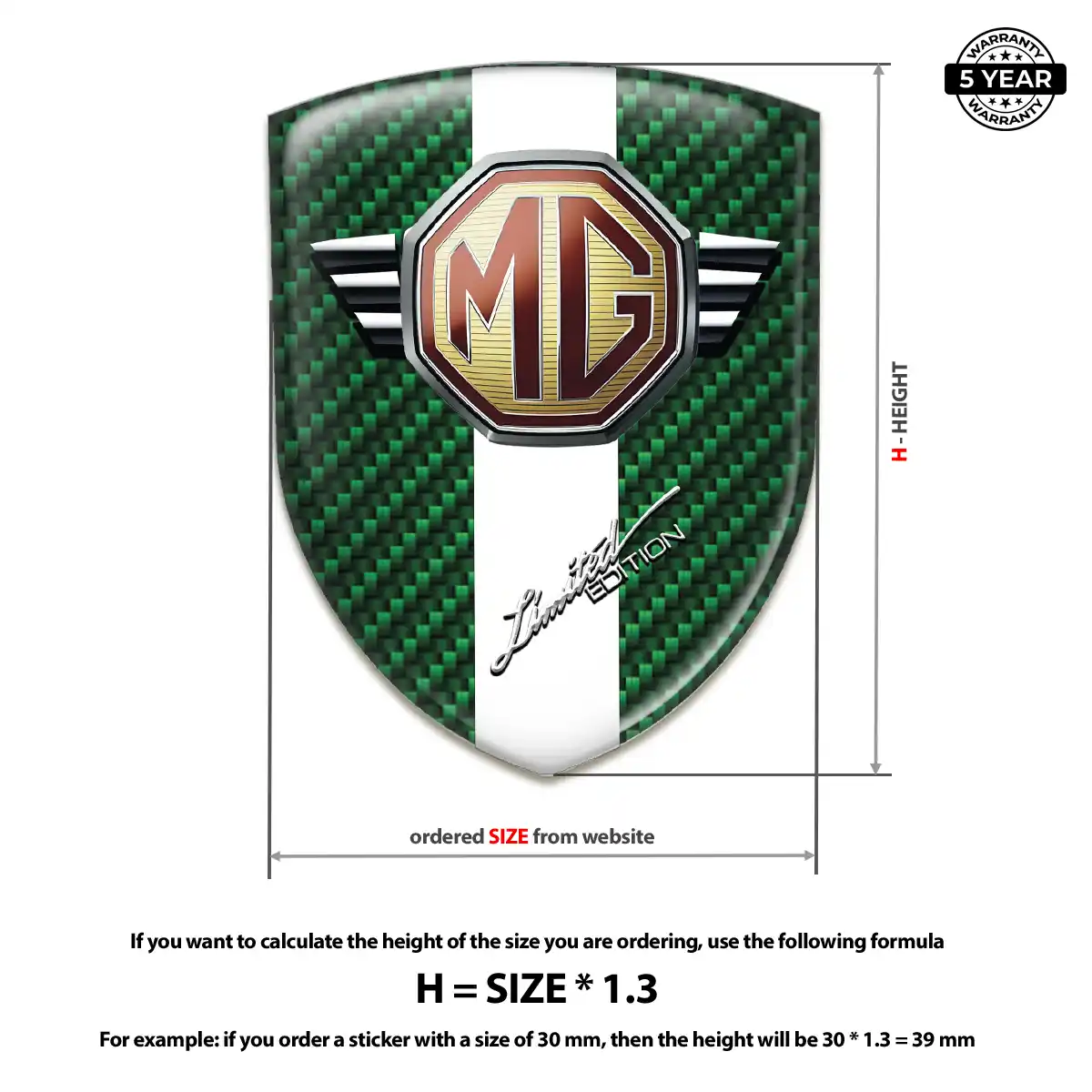 MG Resin Emblem Sticker Interior Elegance