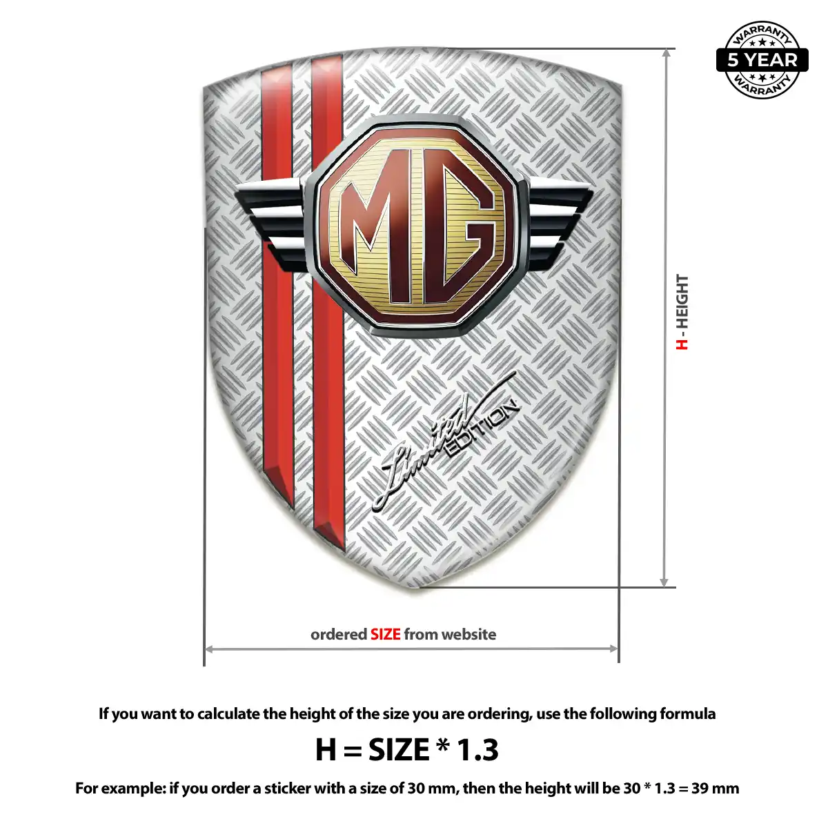 MG Resin Emblem Sticker Interior Luxe