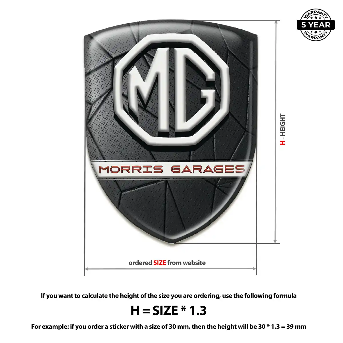MG Resin Emblem Sticker Opulent Line