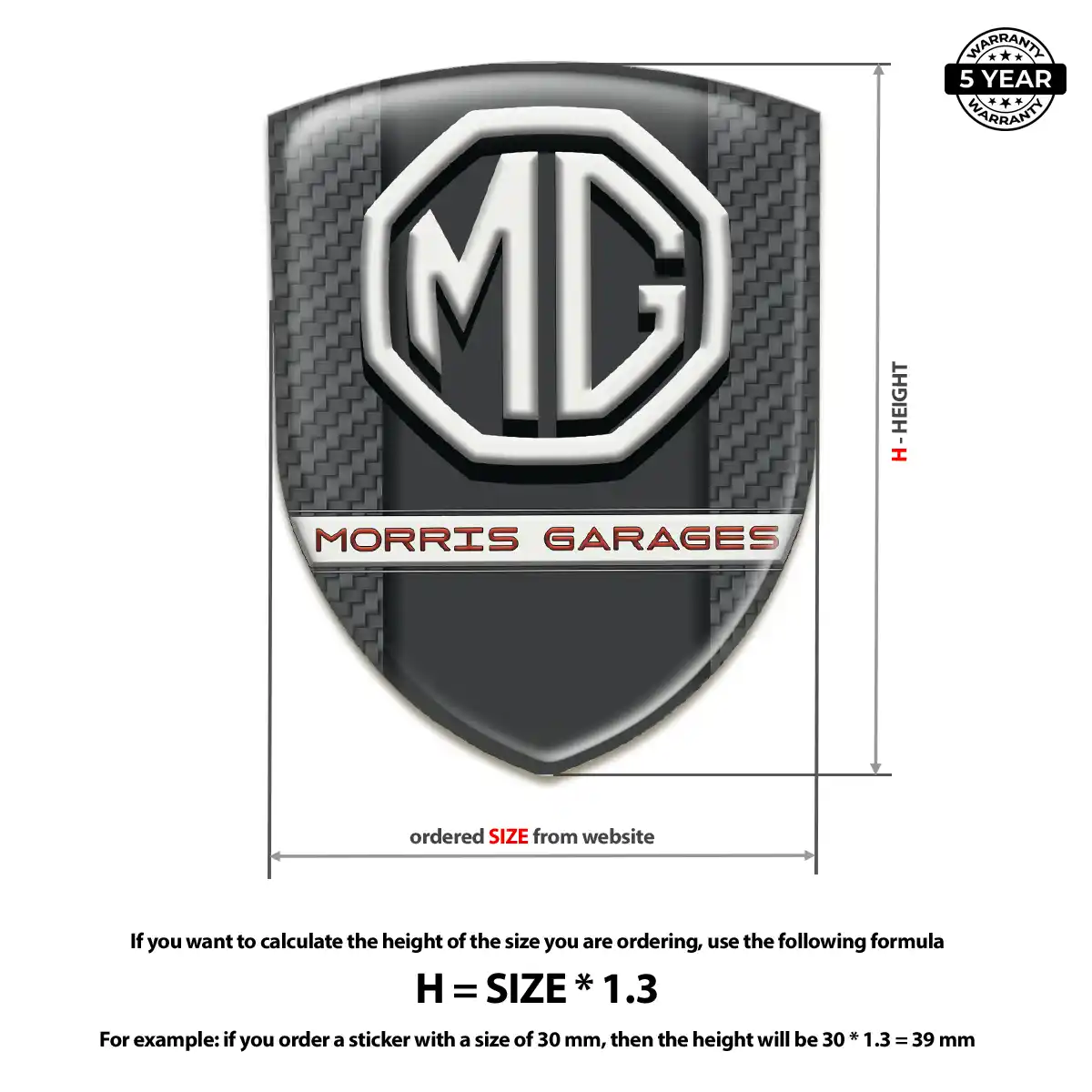 MG Resin Emblem Sticker Prestige Line