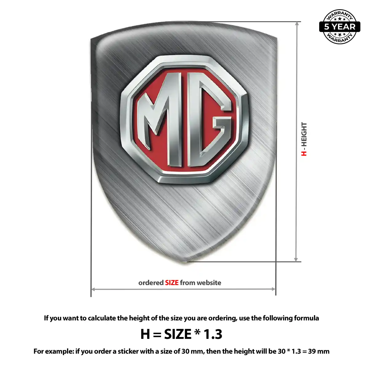 MG Resin Emblem Sticker Prime Quality