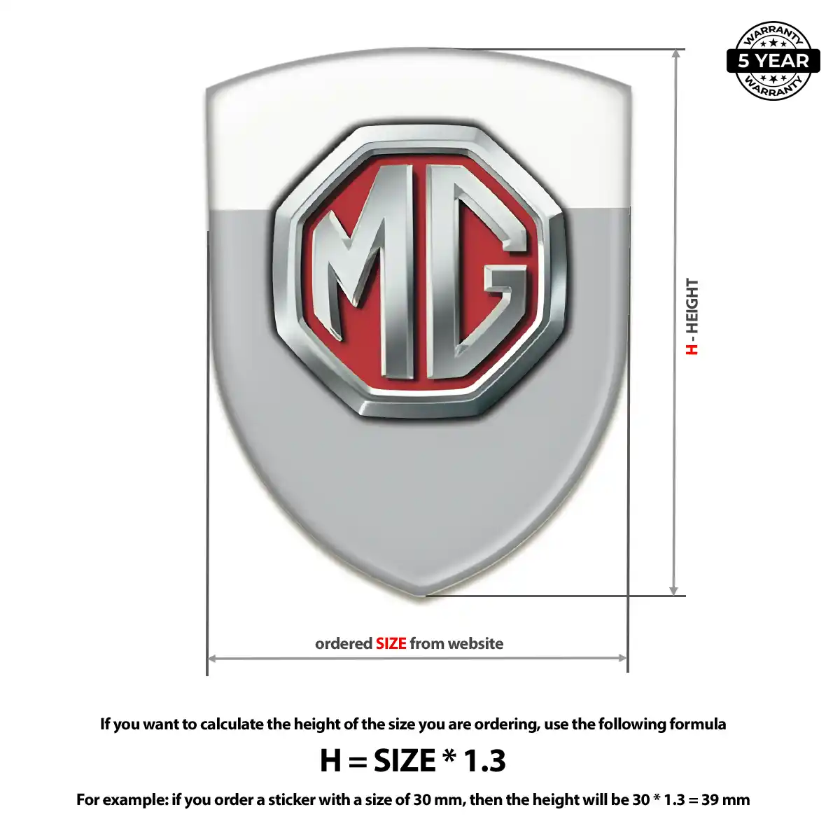 MG Resin Emblem Sticker Refined Design