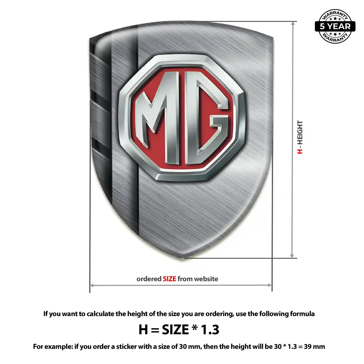 MG Resin Emblem Sticker Signature Grade