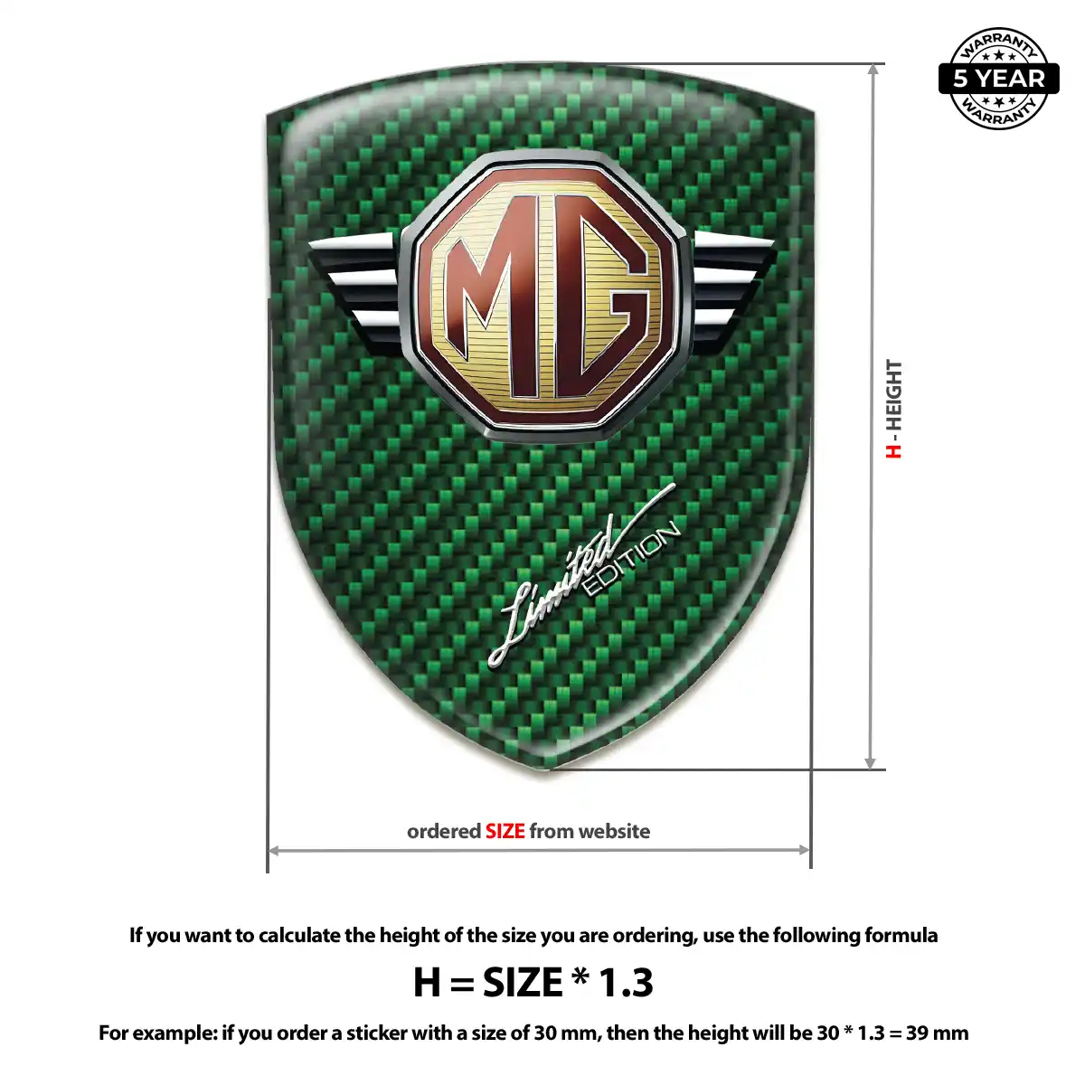 MG Self Adhesive Emblem Sticker Cabin Style