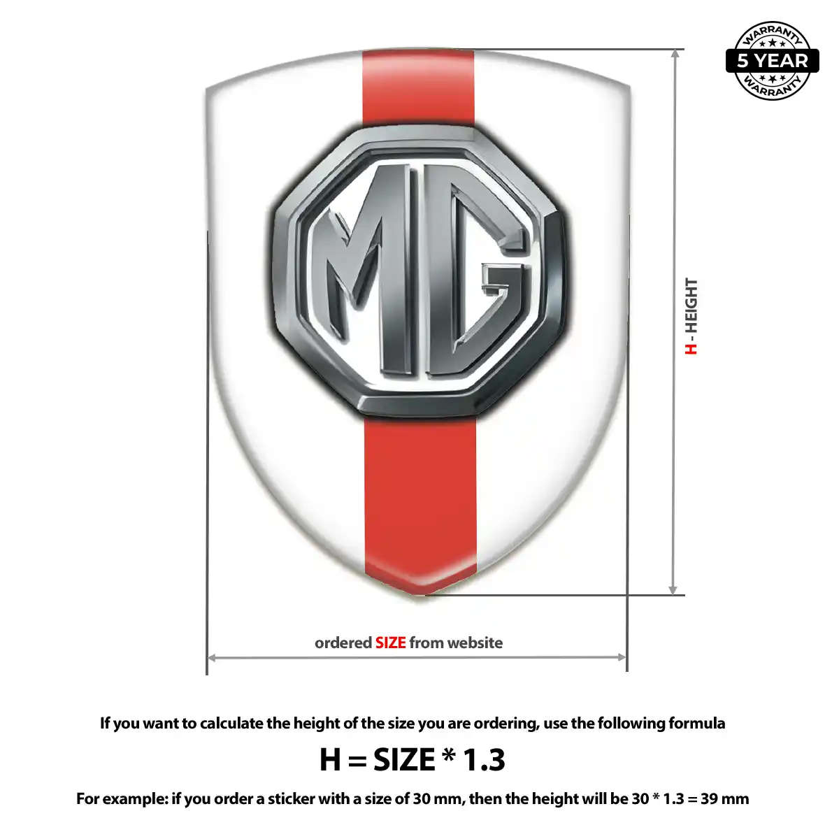 MG Self Adhesive Emblem Sticker Deluxe Edition
